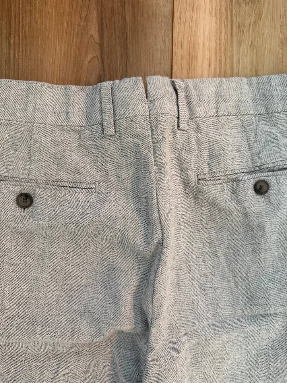Banana Republic Women’s Tailored Slim Fit Pants Linen Cotton Herringbone 33x30